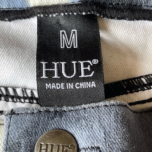 HUE FLORAL SUPER SMOOTH DENIM STRETCH LEGGINGS SZ M - Picture 7 of 9